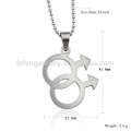 Fashionable double male symbol pendant,men's steel pendant jewelry design